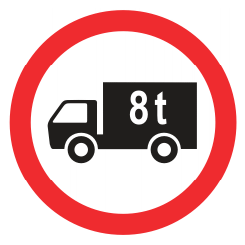 Liiklusmärk 313a — Veoauto sõidu keeld
