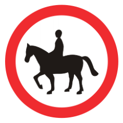 Liiklusmärk 323 — Ratsutamise keeld