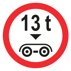 Liiklusmärk 342b — Telikukoormuse piirang